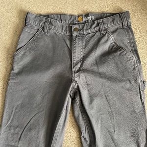 Carhartt Mens RUGGED FLEX® RELAXED FIT DUCK UTILITY WORK PANT 34 x 32 Gravel